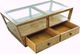 Magnussen Home® Hardison Glass/Warm Stone Brown Rectangular Cocktail Table with Casters-3