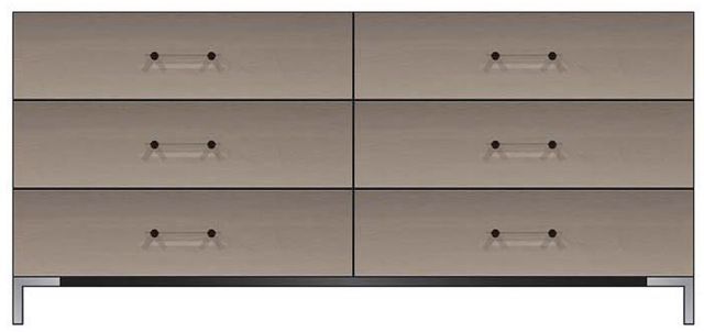 Country View Woodworking Customizable American Modern 72" Solid 6-Drawer Metal Legs Dresser-0