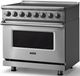 Viking® 5 Series 36" Stainless Steel Pro Style Induction Range with Polished Chrome Trim-2