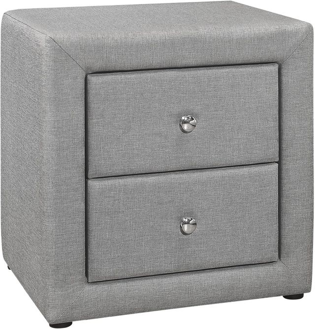 Monarch Specialties Inc. Grey Linen Night Stand-0