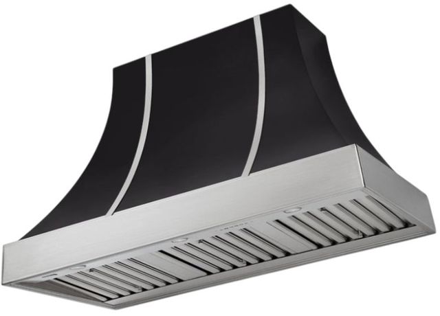 AGA Cascade 48" Matte Black Wall Mounted Range Hood  with Brushed Nickel Trim-0