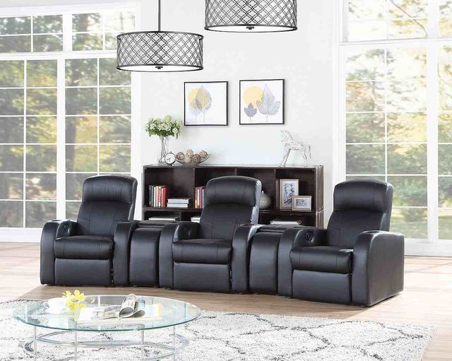 Coaster® Cyrus Home Theater Upholstered Console Black-2