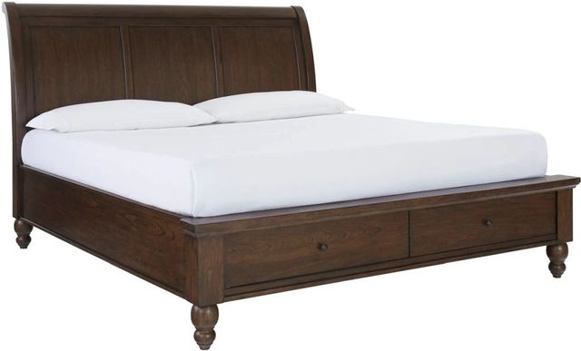 aspenhome® Cambridge Classic Cherry King Sleigh Storage Bed-0