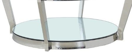 Mazin Furniture Paola Clear Glass Top Coffee Table with Polished Chrome Base-2