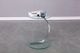 Brassex Inc. Glass Top Accent Table with Silver Base-1