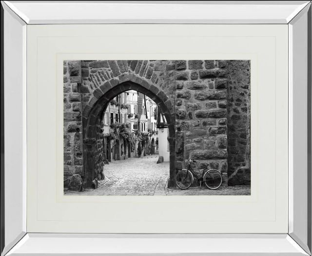 Classy Art Bicycle Of Riquewihr by Monte Nagler Mirror Framed Wall Art-0