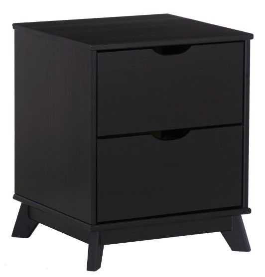 Powell® Portix Black 2-Drawer Nightstand-0