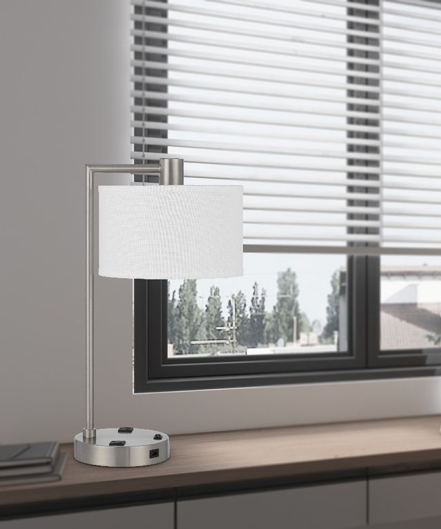 Cal® Lighting & Accessories Roanne Brushed Steel Table Lamp-1