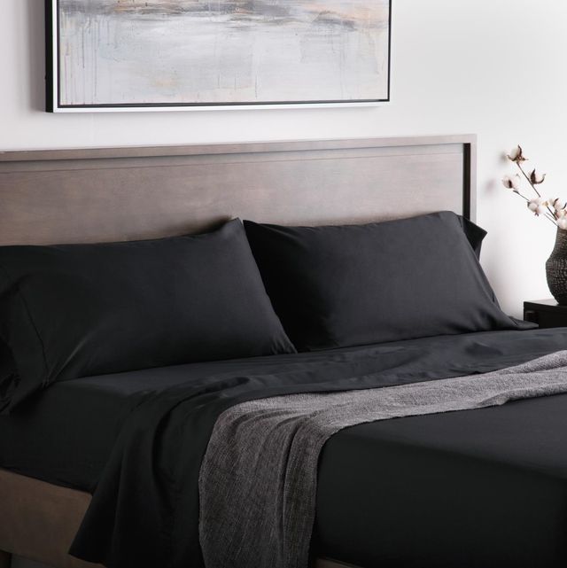 Malouf® Woven™ Black Brushed Microfiber Standard Pillow Case-1