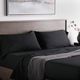 Malouf® Woven™ Brushed Microfiber Black Standard Pillow Case-1
