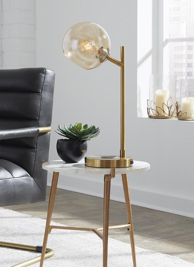 Signature Design by Ashley® Abanson Amber/Gold Desk Lamp-3