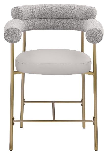 Meridian Furniture Blake Brushed Gold/Taupe Counter Stool-1