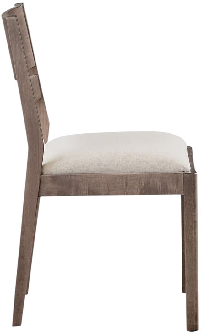 Bassett® Furniture Origins Spence Fog Dining Chair with Nomad Cream Upholstered Seat-2