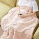 Olliix by Madison Park Claire Luxury Basketweave Blush Faux Fur Throw-3