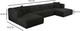 TOV Furniture Tarra 4-Piece Black Fluffy Oversized Modular U-Shape Sectional and Chaise-2