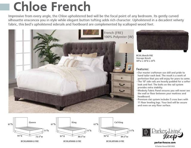 Parker House® Chloe French Storage Bench-2