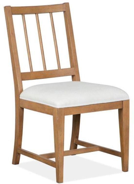 Magnussen Home® Lindon Belgian Wheat/White Dining Side Chair with Upholstered Seat-0