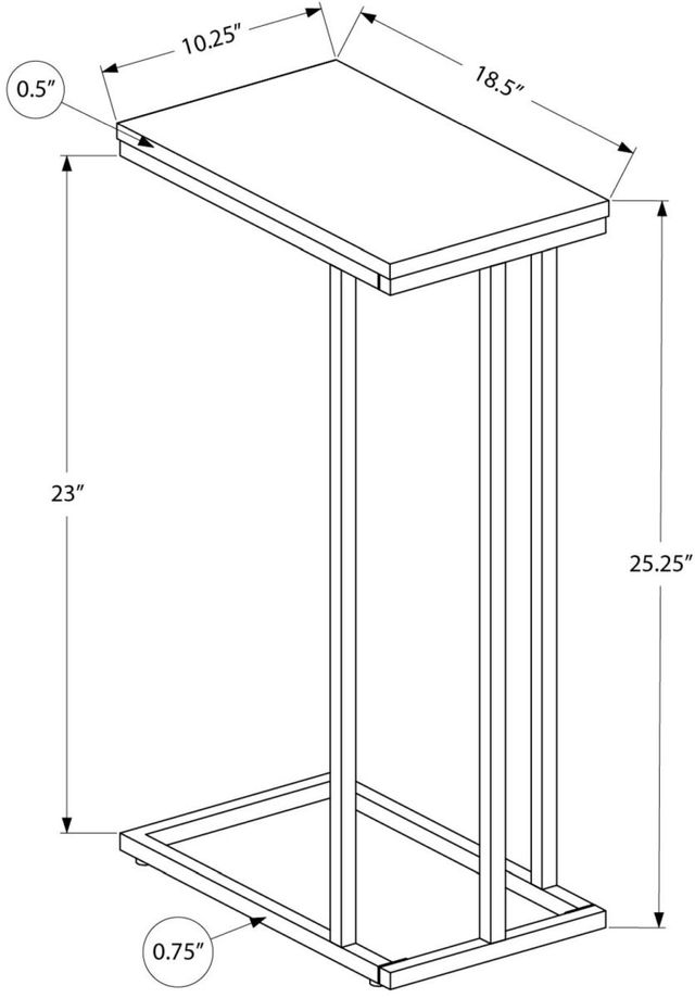 Monarch Specialties Inc. Black 25"H Accent Table-2