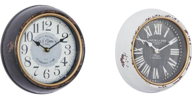 Deco Marche 2-Piece Assorted Wall Clock Set-1