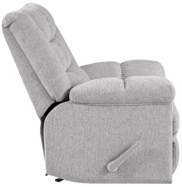 Homelegance® Baldwin Light Gray Rocker Manual Recliner-3