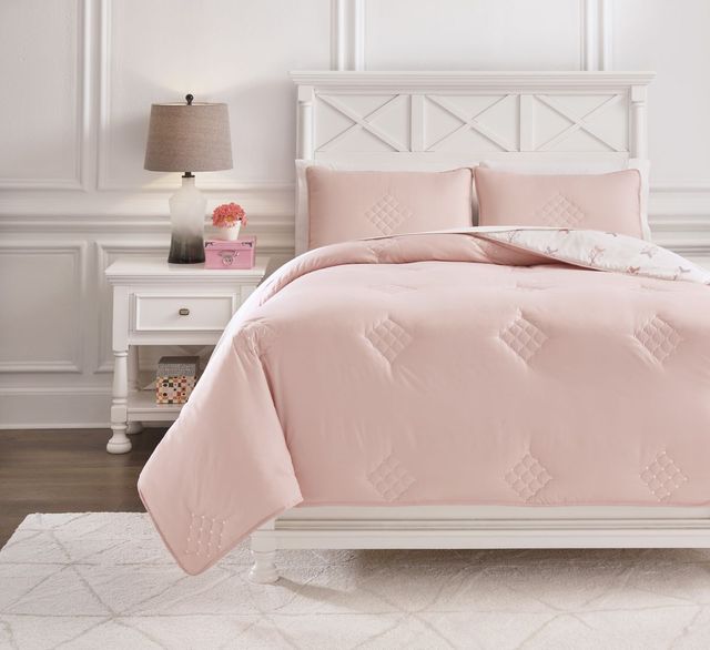 Signature Design by Ashley® Lexann Pink/Gray/White Full Comforter Set-1