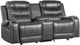 Homelegance® Putnam Gray Manual Double Glider Reclining Console Loveseat-0