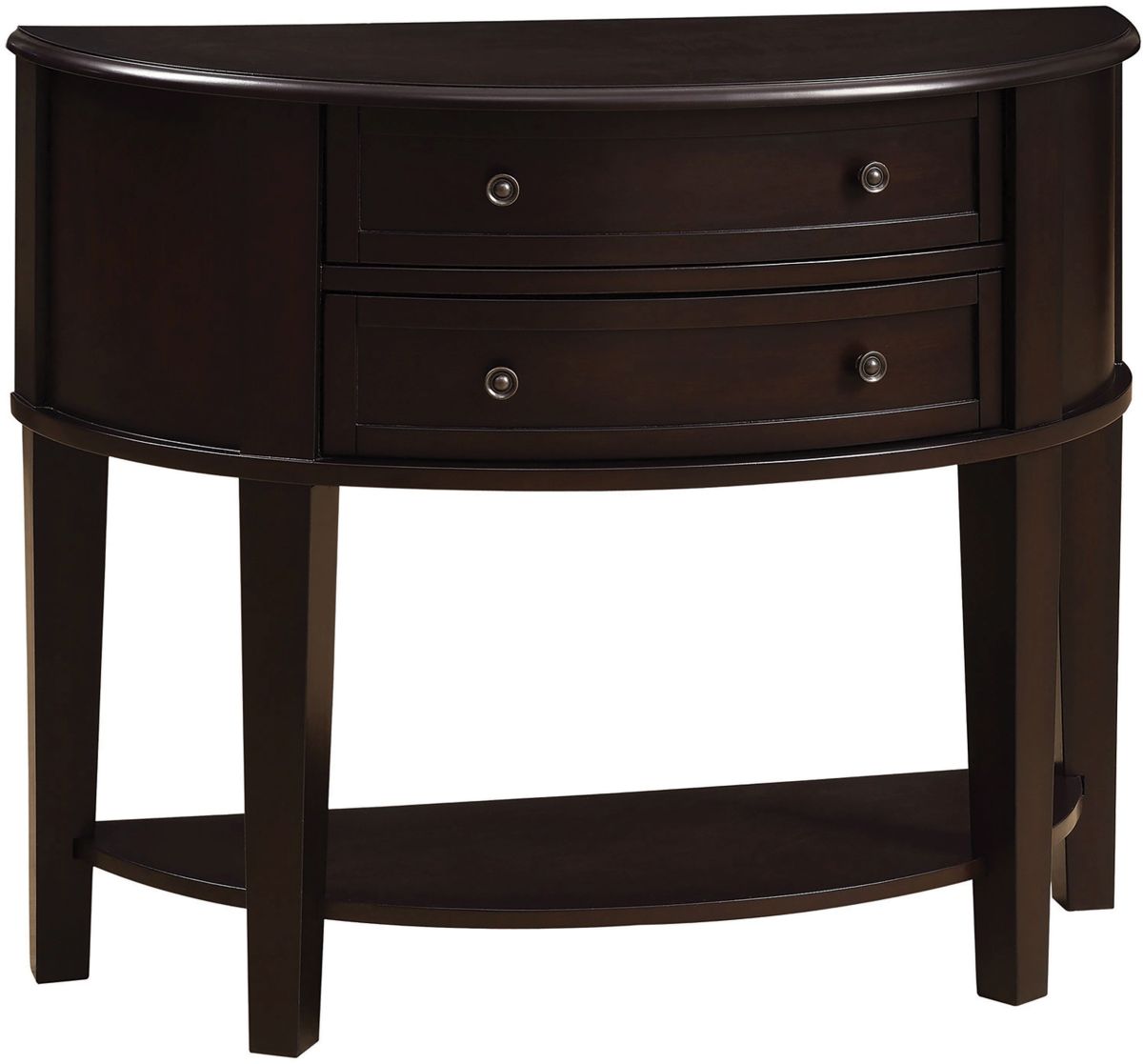 Coaster Diane 2-Drawer Demilune Console Table