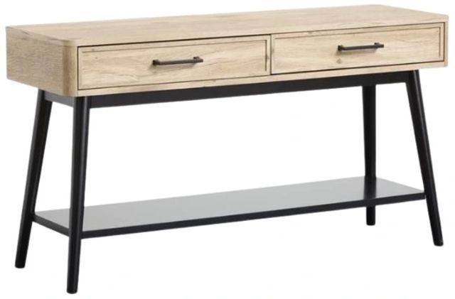 Magnussen Home® Fletcher Driftwood Sofa Table with Black Base-0