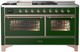 Ilve® Majestic III 60" Emerald Green Pro Style Dual Fuel Natural Gas Range with French Top and Copper Trim-0