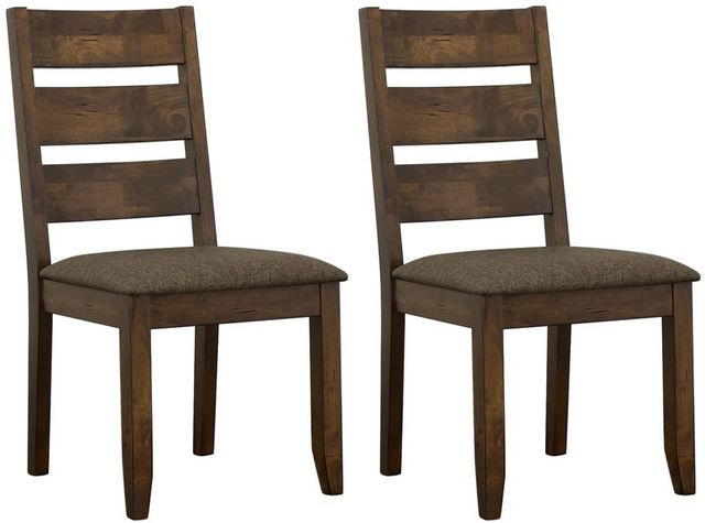 Coaster® Alston 2-Piece Knotty Nutmeg/Grey Side Chairs-2