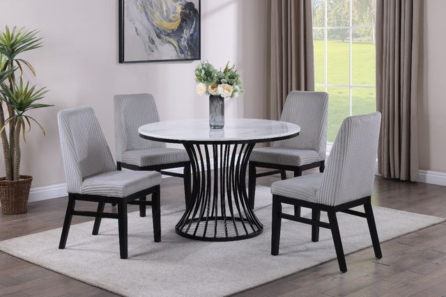 Crown Mark Hadley Light Gray/Black Dining Side Chair-1