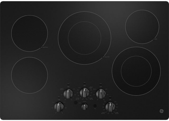GE® 30" Black Built-In knob Control Electric Cooktop-0