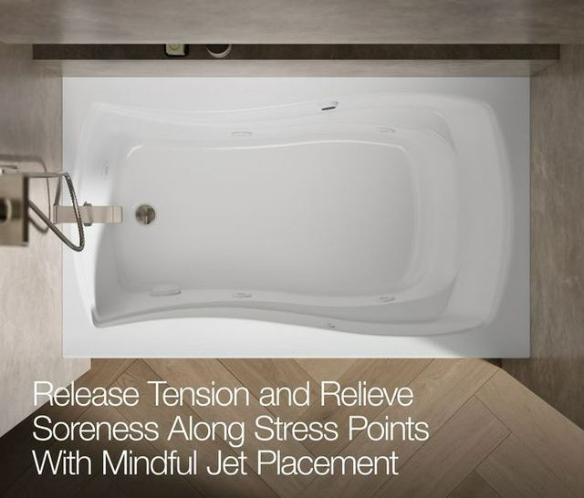 KOHLER® Mariposa® White 60" x 36" Alcove Whirlpool Bath - Left Drain-4