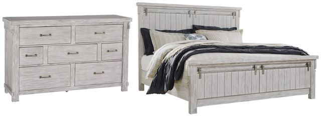 Signature Design by Ashley® Brashland 2-Piece White Queen Panel Bed Set-0