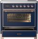 Ilve® Majestic III 36" Midnight Blue Pro Style Induction Range with Triple Glass Door and Copper Trim-2