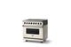 Viking® 5 Series 36" Pure White Pro Style Induction Range with Polished Chrome Trim-2