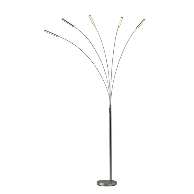 Adesso® Zodiac Brushed Steel LED Arc Lamp-0