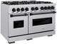 ZLINE Classic Autograph Edition 48" Satin Stainless Steel Pro Style Gas Range with Matte Black Accents-2
