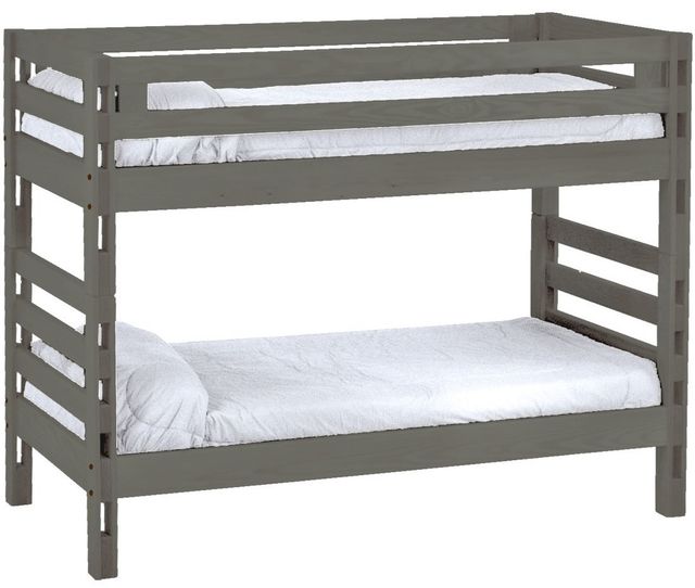 Crate Designs™ Furniture Graphite Twin/Twin Ladder End Bunk Bed-0