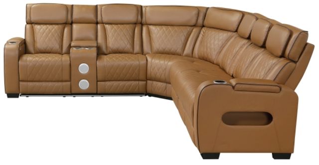 Homelegance® Fairway 3-Piece Brown Power Reclining Sectional with Left Side Console-3