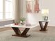 ACME Furniture Forbes White Natural Marble Top Coffee Table with Walnut Base-1
