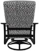 Telescope Casual St. Catherine Agra Classic/Black Aluminum/Fabric Outdoor MGP Cushion Swivel Rocker with Chestnut Rustic Arms-3