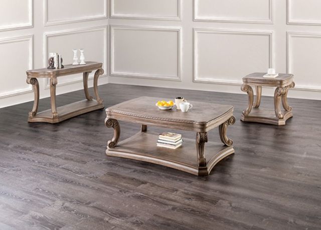 Furniture of America® Seven Oaks Weathered Oak Cocktail Table-1
