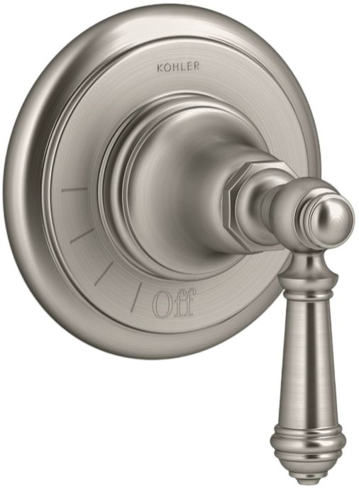 KOHLER® Artifacts® MasterShower® Vibrant Brushed Nickel Volume Control Valve Trim with Lever Handle-0