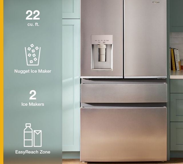 Whirlpool® 36” 21.9 Cu. Ft. Fingerprint Resistant Stainless Steel Counter Depth French Door Refrigerator with Nugget Ice-5