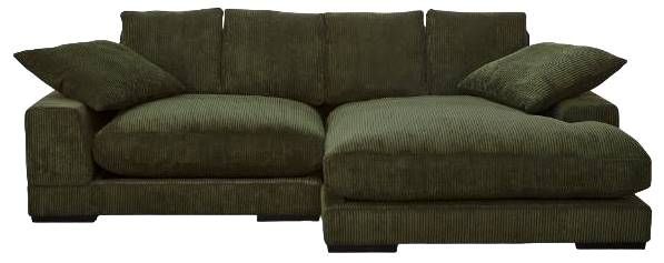Moe's Home Collection Plunge 2-Piece Dark Green L-Shaped Sectional and Reversible Chaise-1