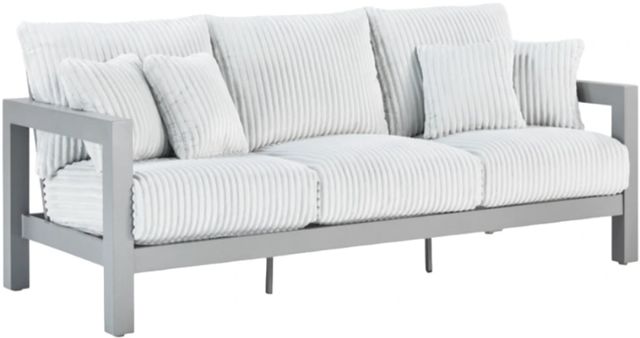 Signature Design by Ashley® Hurley Park Gray Aluminum/Fabric Outdoor Sofa-0