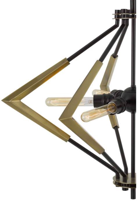 Cal® Lighting & Accessories Malounta Antique Brass/Black Chandelier-1