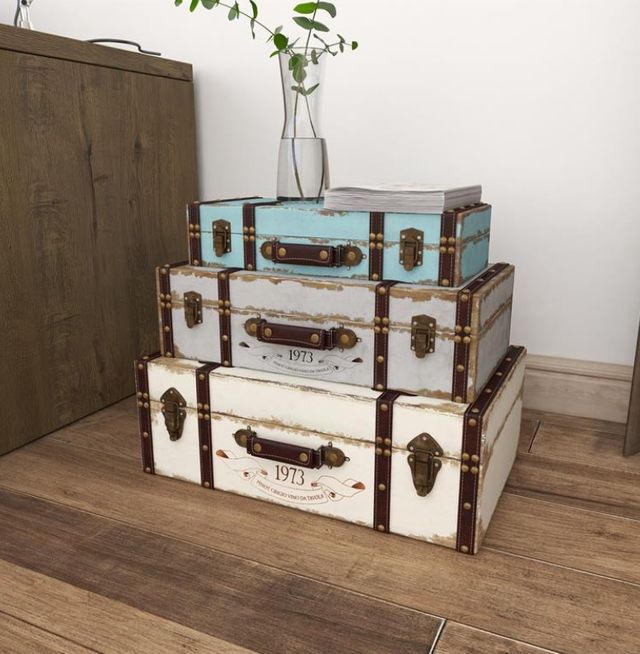 Deco Marche 3-Piece Multi-Colored Nesting Trunk Set-3