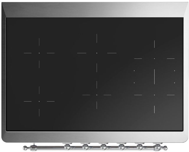 Ilve® Majestic III 36" Antique White Pro Style Induction Range with Triple Glass Door and Chrome Trim-2